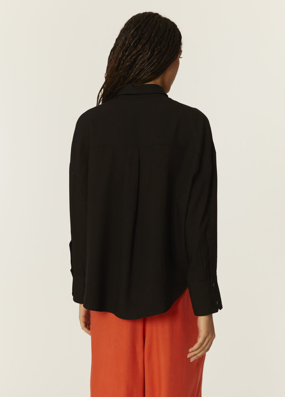 pepaloves CAMISA OVERSIZE ECOVERO NEGRA Oferta especial