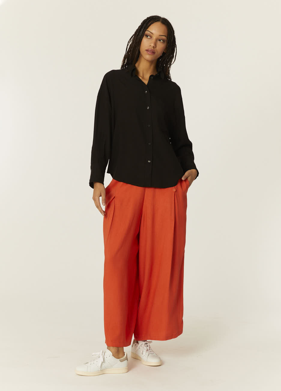 pepaloves CAMISA OVERSIZE ECOVERO NEGRA Oferta especial