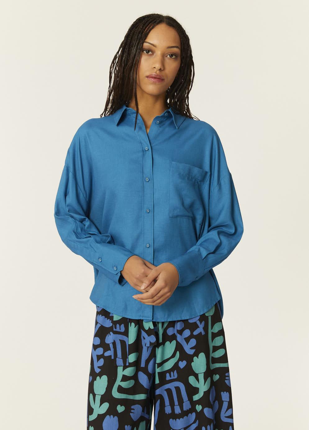 pepaloves CAMISA OVERSIZE ECOVERO AZUL Oferta especial de fábrica