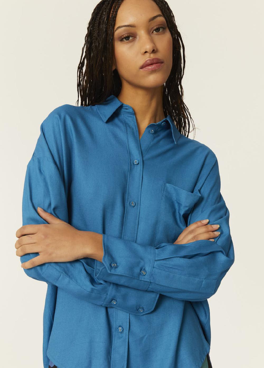 pepaloves CAMISA OVERSIZE ECOVERO AZUL Oferta especial de fábrica