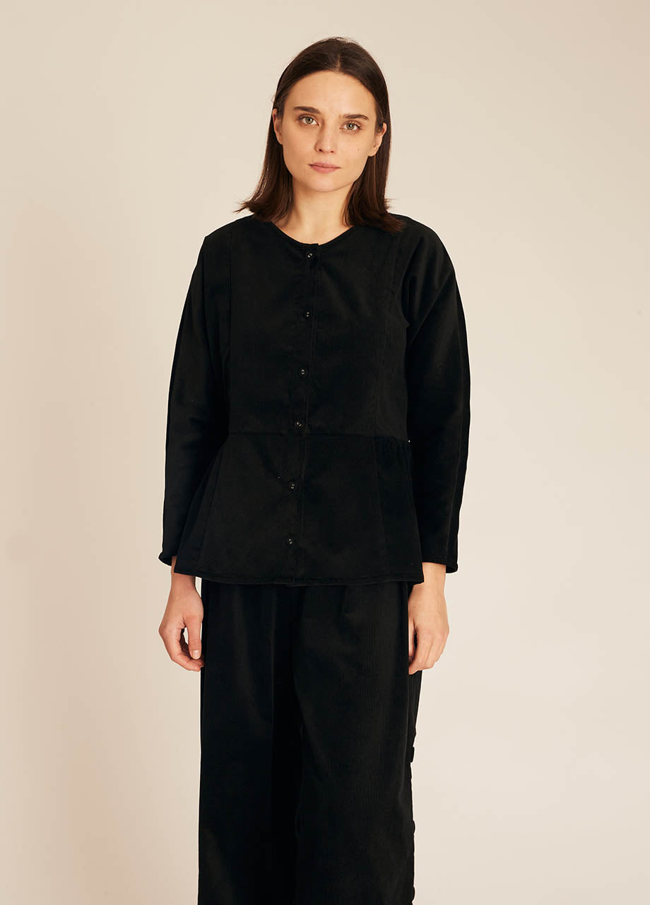 pepaloves THIN CORDUROY SHIRT BLACK Descuentos del mes