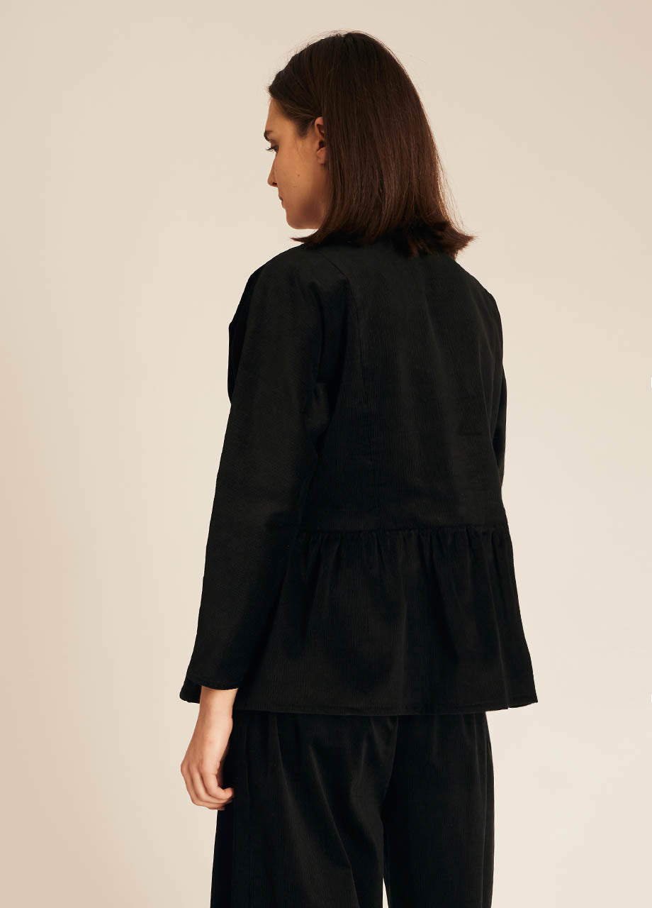 pepaloves THIN CORDUROY SHIRT BLACK Descuentos del mes