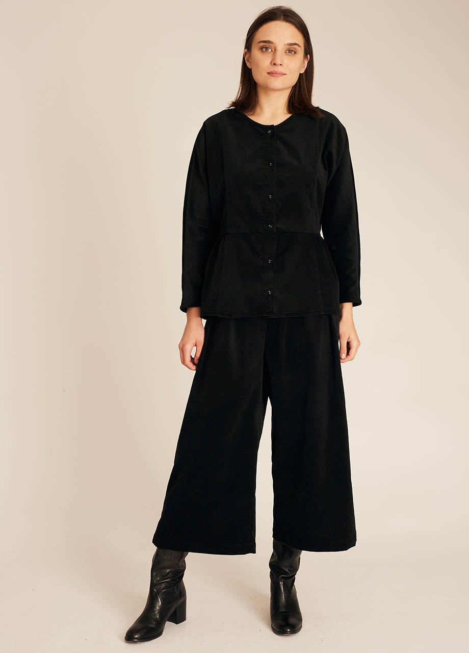 pepaloves THIN CORDUROY SHIRT BLACK Descuentos del mes