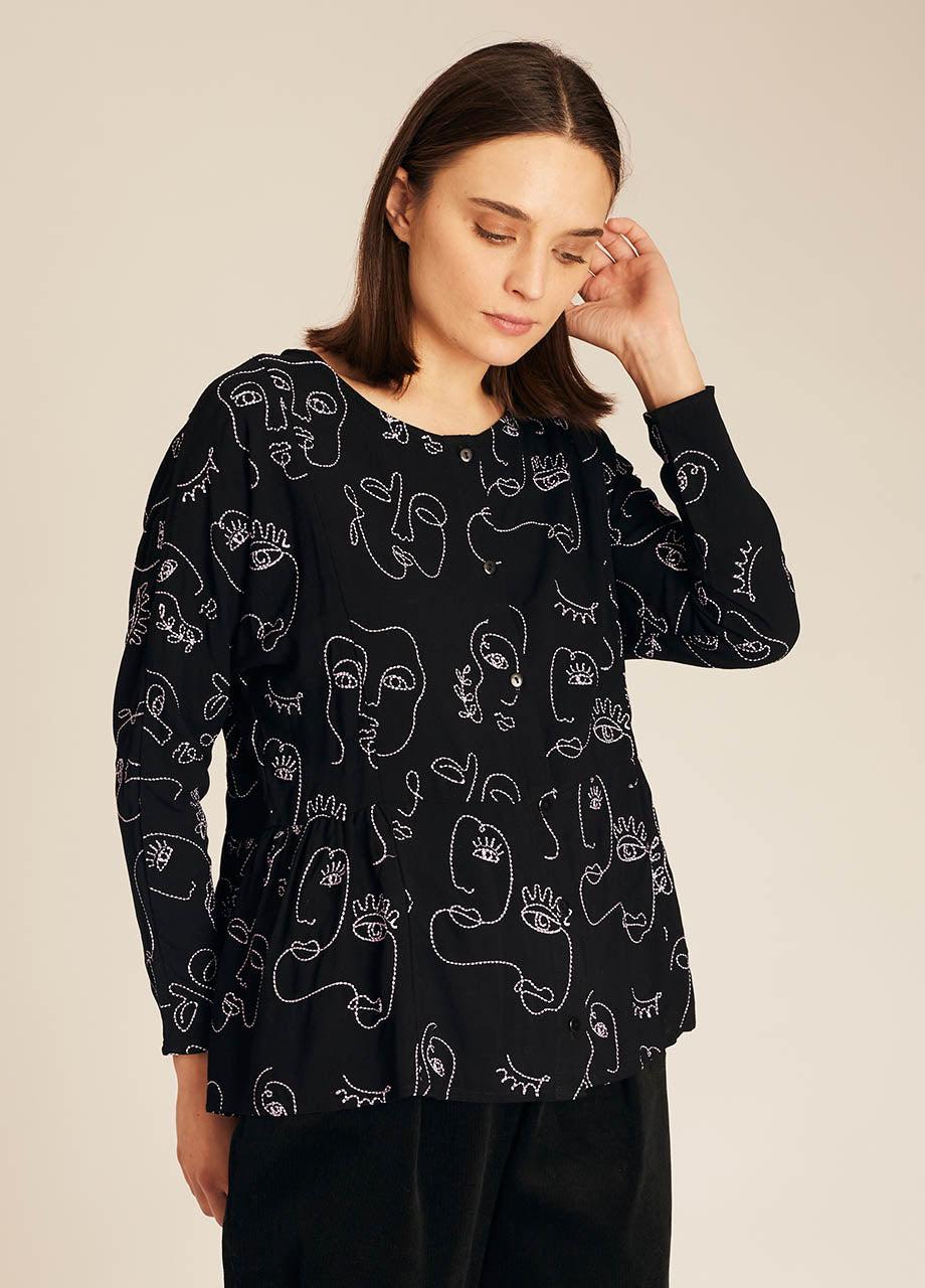pepaloves FACES EMBROIDERY SHIRT Oferta exclusiva