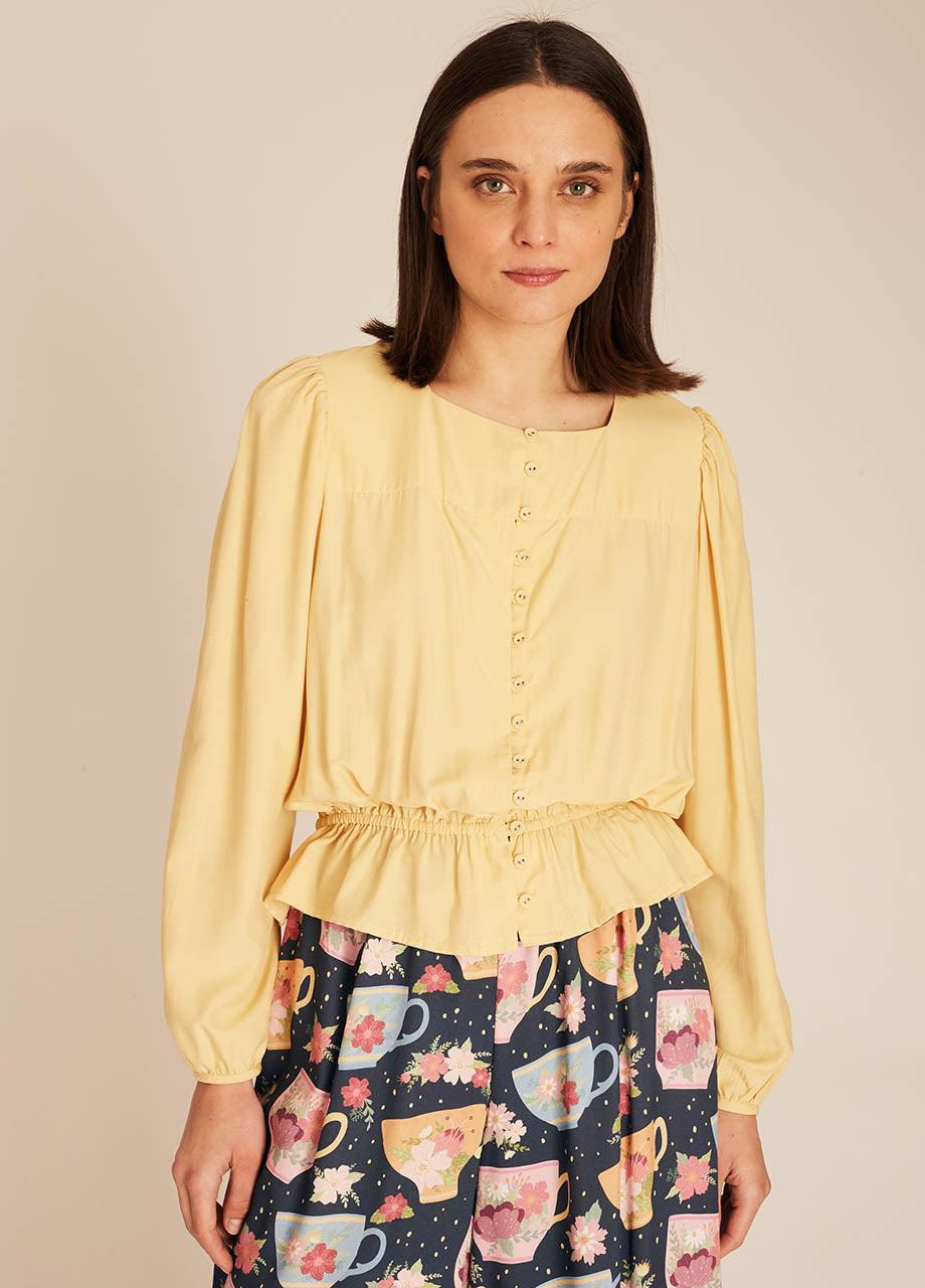 pepaloves FRIL SILKY SHIRT YELLOW Grandes ahorros