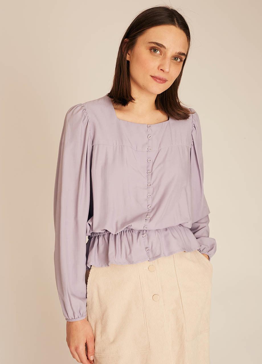 pepaloves FRILL SILKY SHIRT LILAC Rebajas de fin de temporada