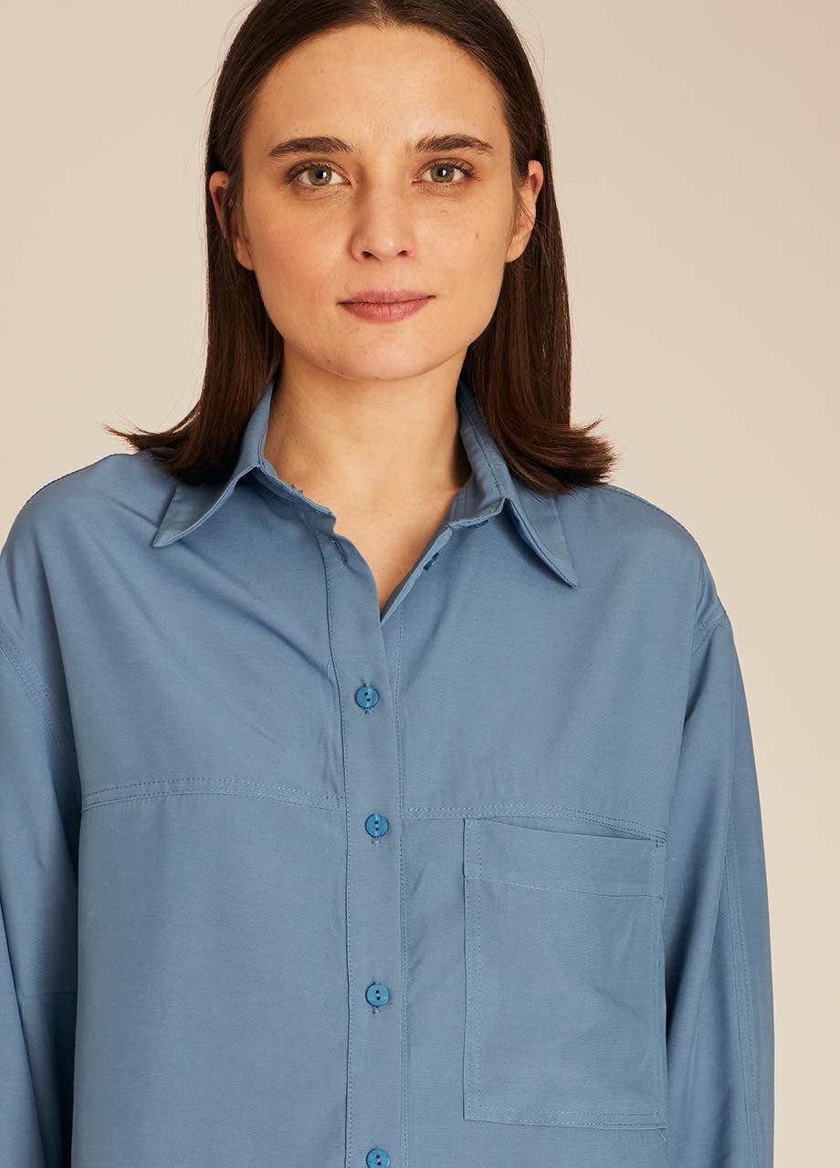 pepaloves POCKETS SILKY SHIRT BLUE Outlet