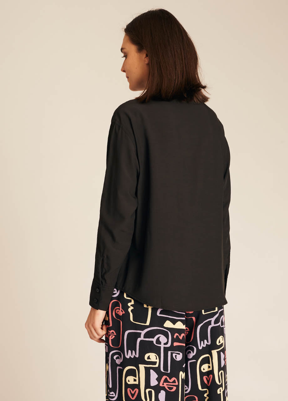 pepaloves POCKETS SILKY SHIRT BLACK Outlet online