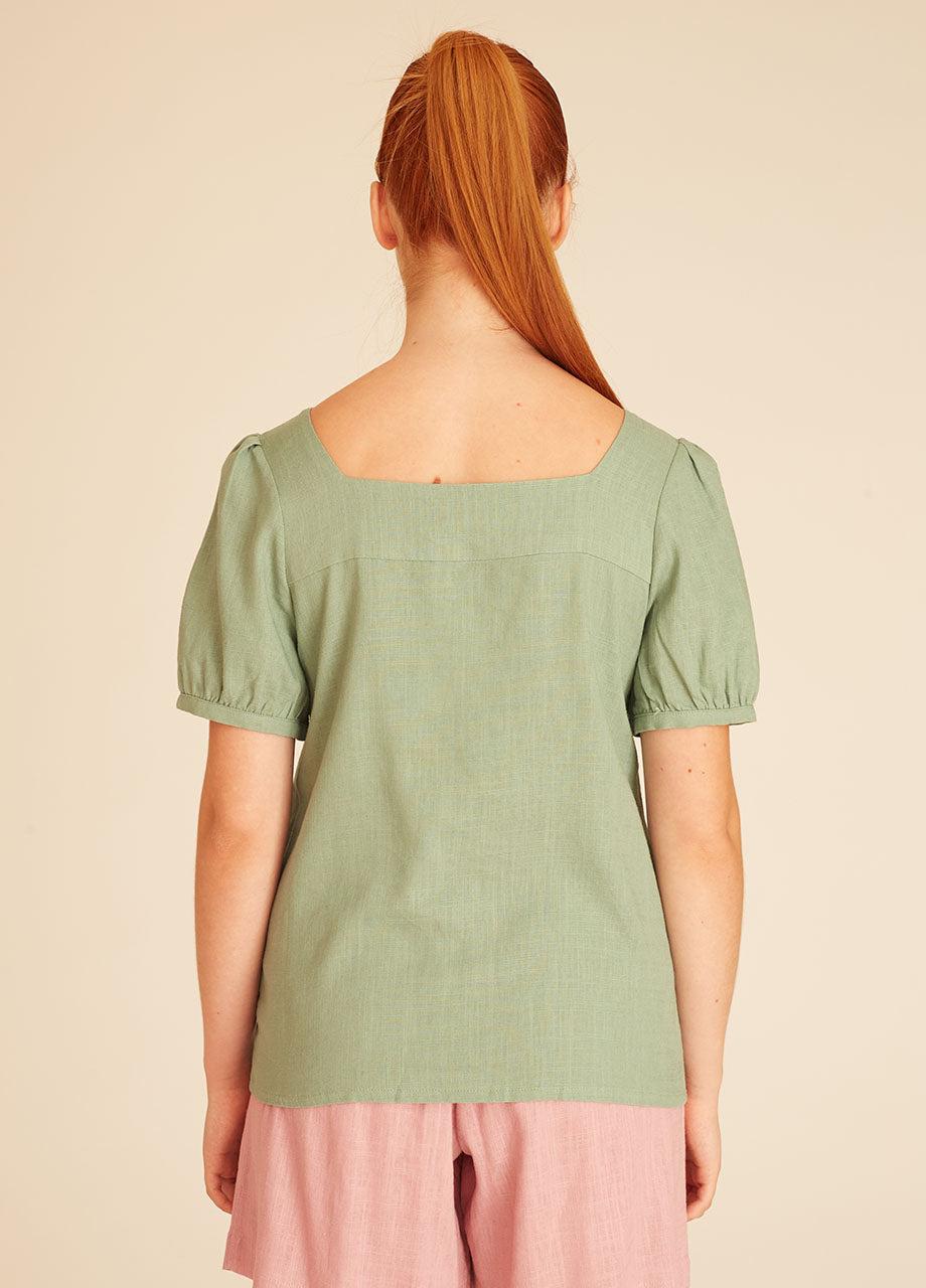 pepaloves LINEN BLOUSE GREEN Ofertas