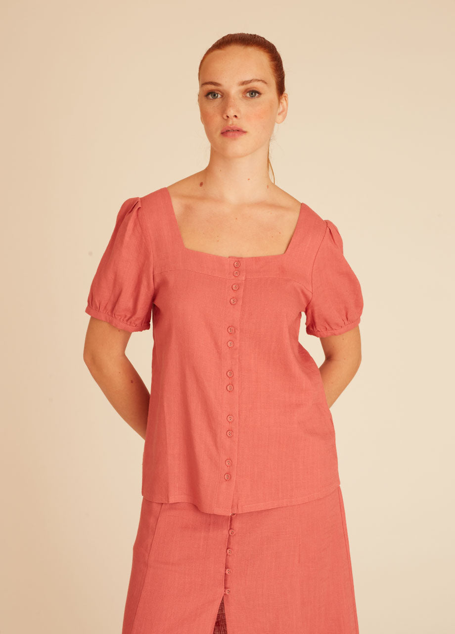 pepaloves LINEN BLOUSE PINK