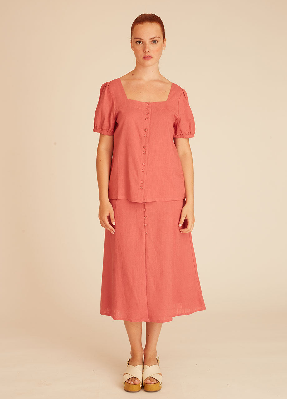 pepaloves LINEN BLOUSE PINK Venta caliente