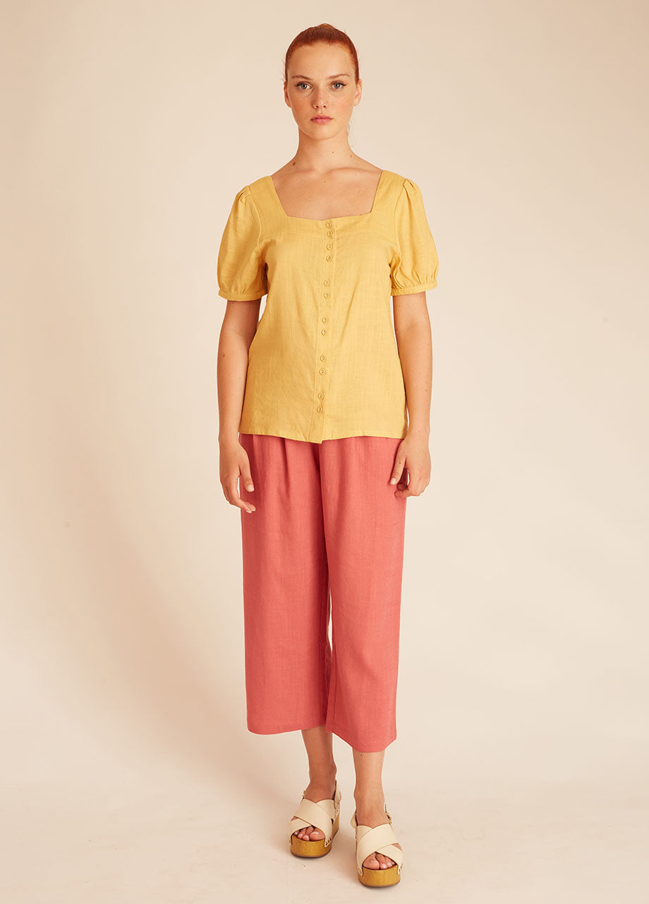 pepaloves LINEN BLOUSE YELLOW En oferta