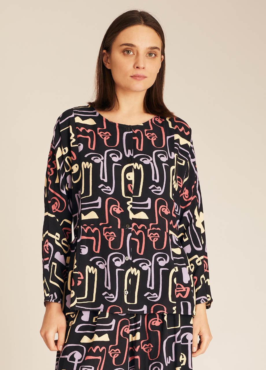 pepaloves FACES PRINT BLOUSE Descuento