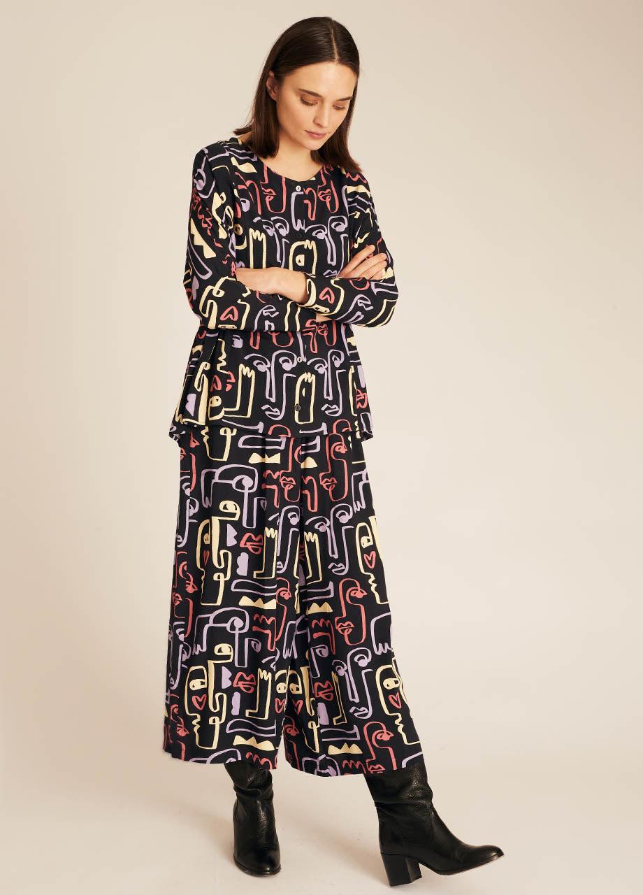 pepaloves FACES PRINT BLOUSE Descuento