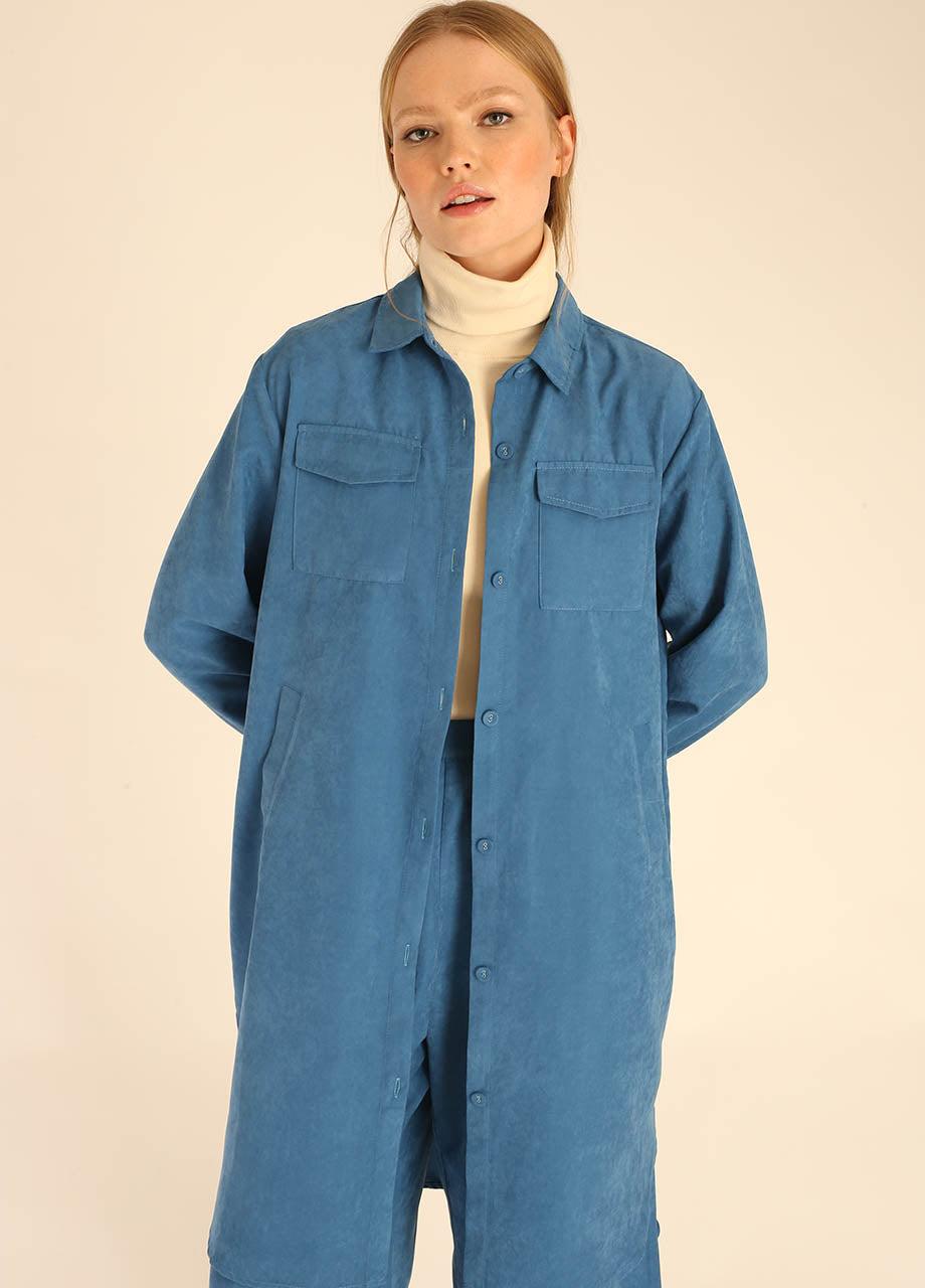 pepaloves LONG OVERSHIRT BLUE Últimos 3 días