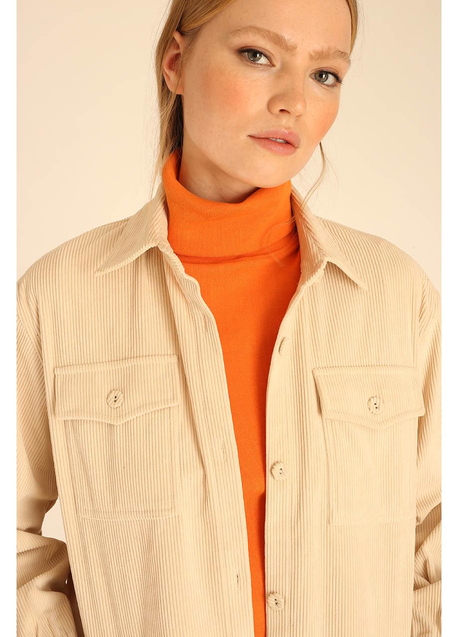 pepaloves CORDUROY LONG OVERSHIRT BEIGE Últimos 2 días