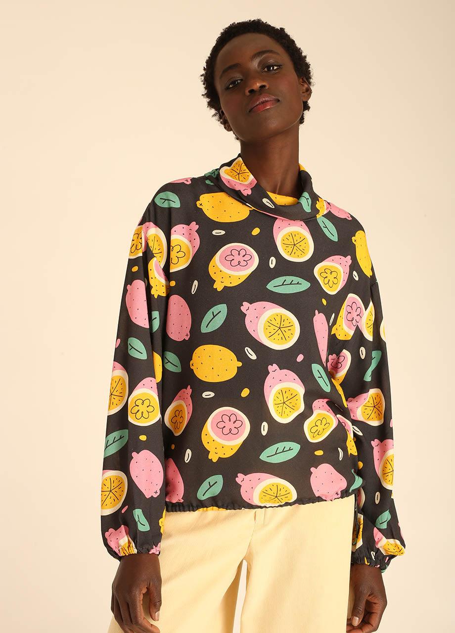 pepaloves LEMONS POLO NECK BLOUSE Precio de fábrica
