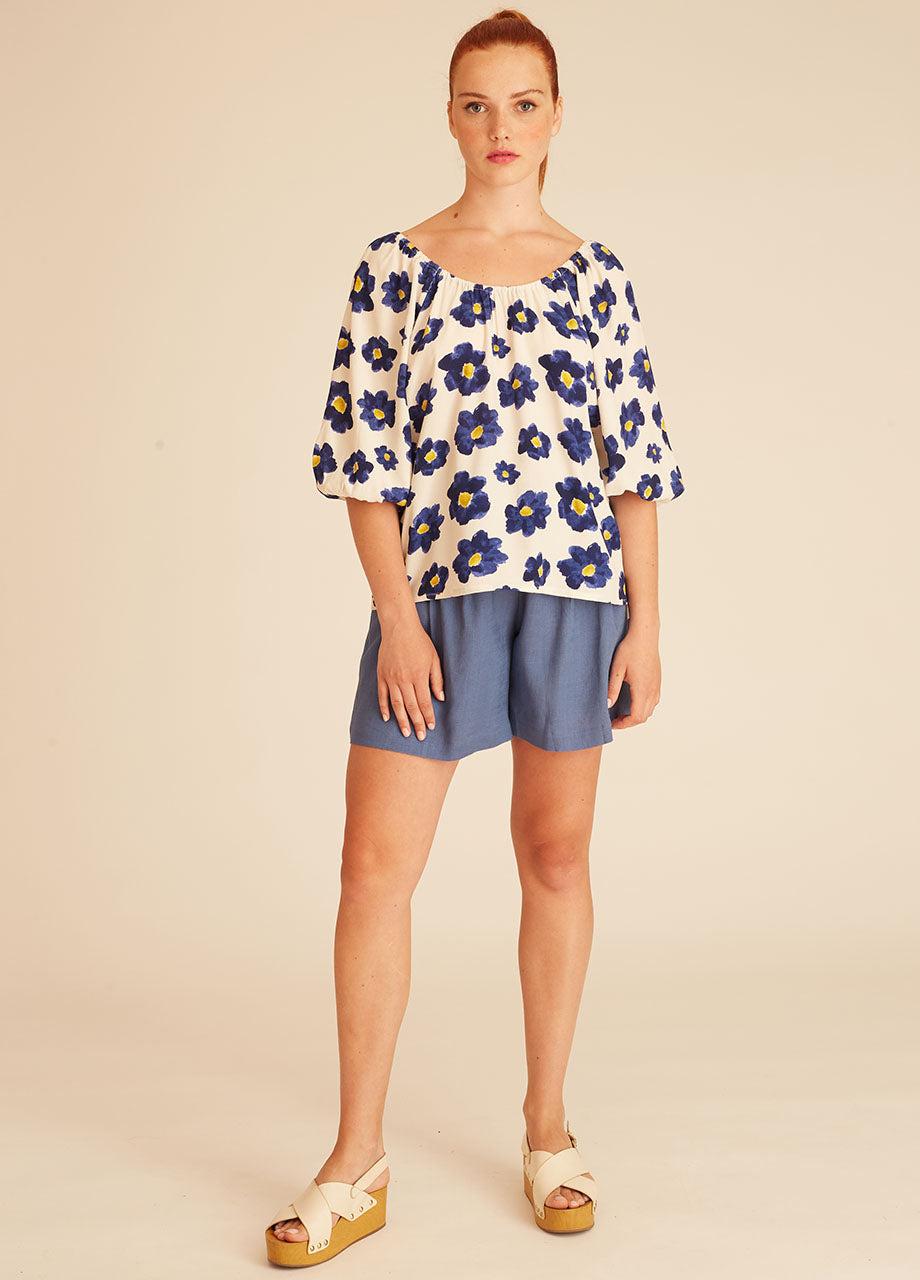 pepaloves BLUE FLOWERS BLOUSE Superdescuento