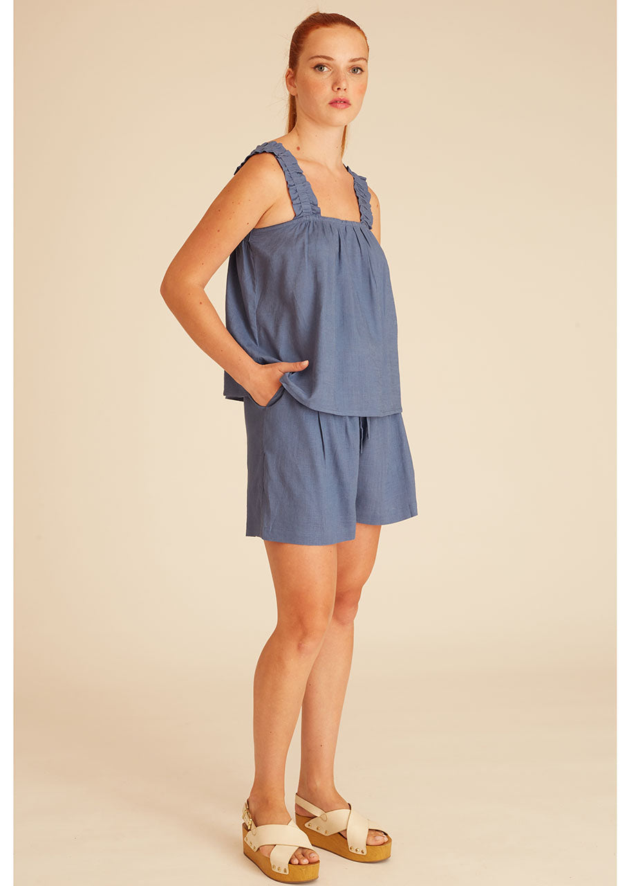 pepaloves LINEN TOP BLUE Ahorra y exporta