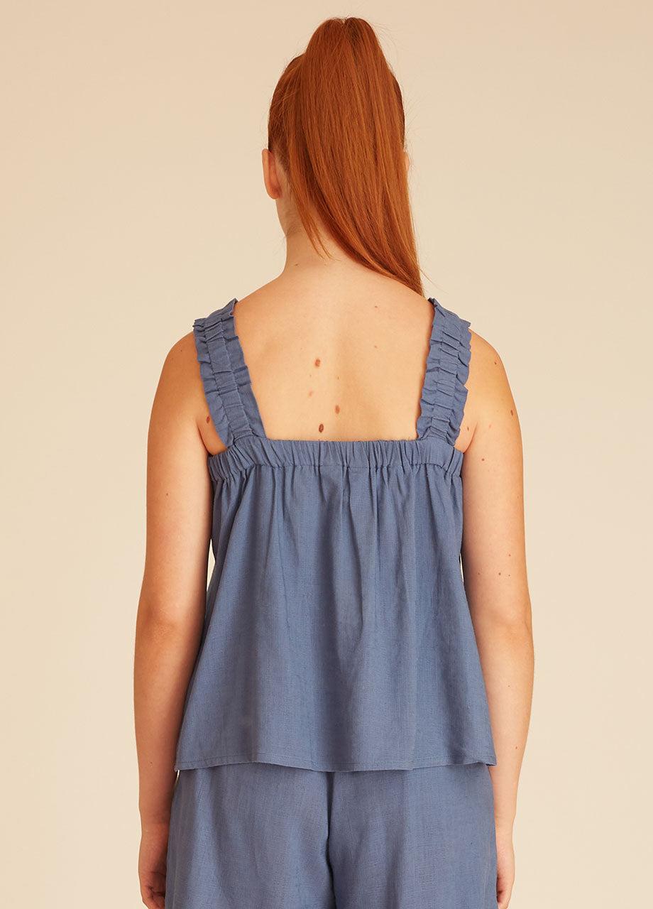 pepaloves LINEN TOP BLUE Ahorra y exporta