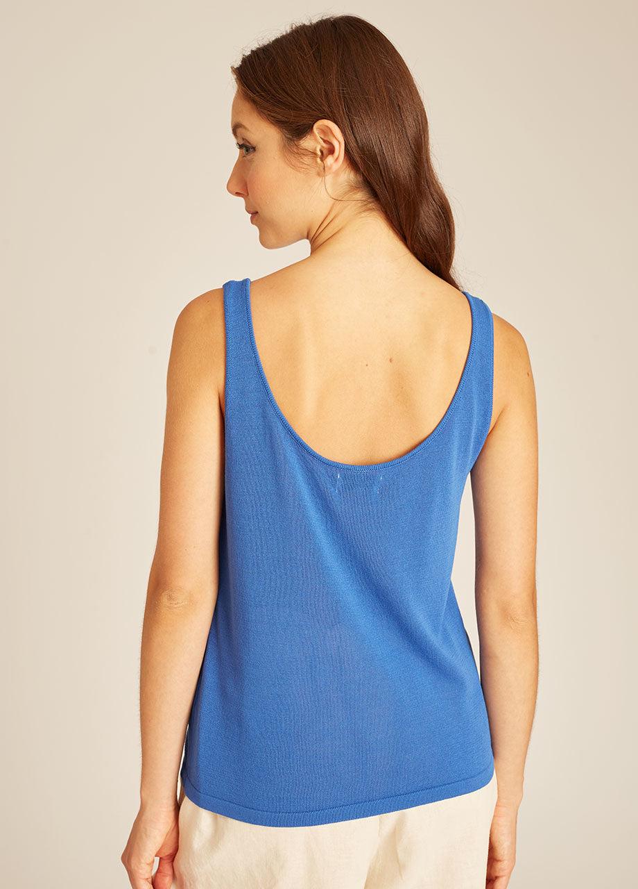 pepaloves FLOWERS TRICOT TOP ROYAL BLUE Última moda