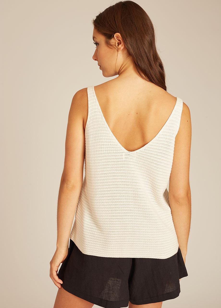 pepaloves SUN EMBROIDERY TRICOT TOP OFFWHITE Descuento por venta flash