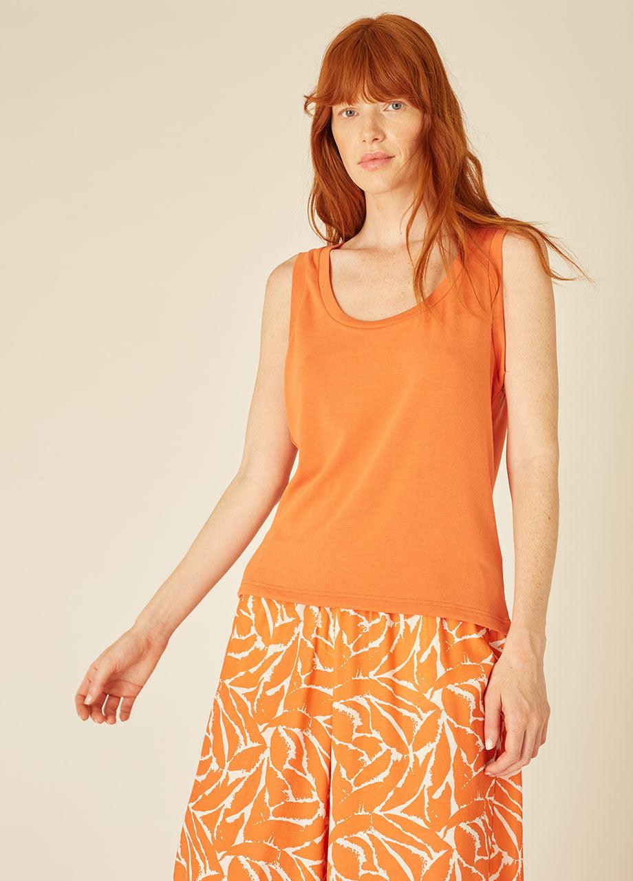 pepaloves KNITTED TANK TOP ORANGE Ofertas especiales