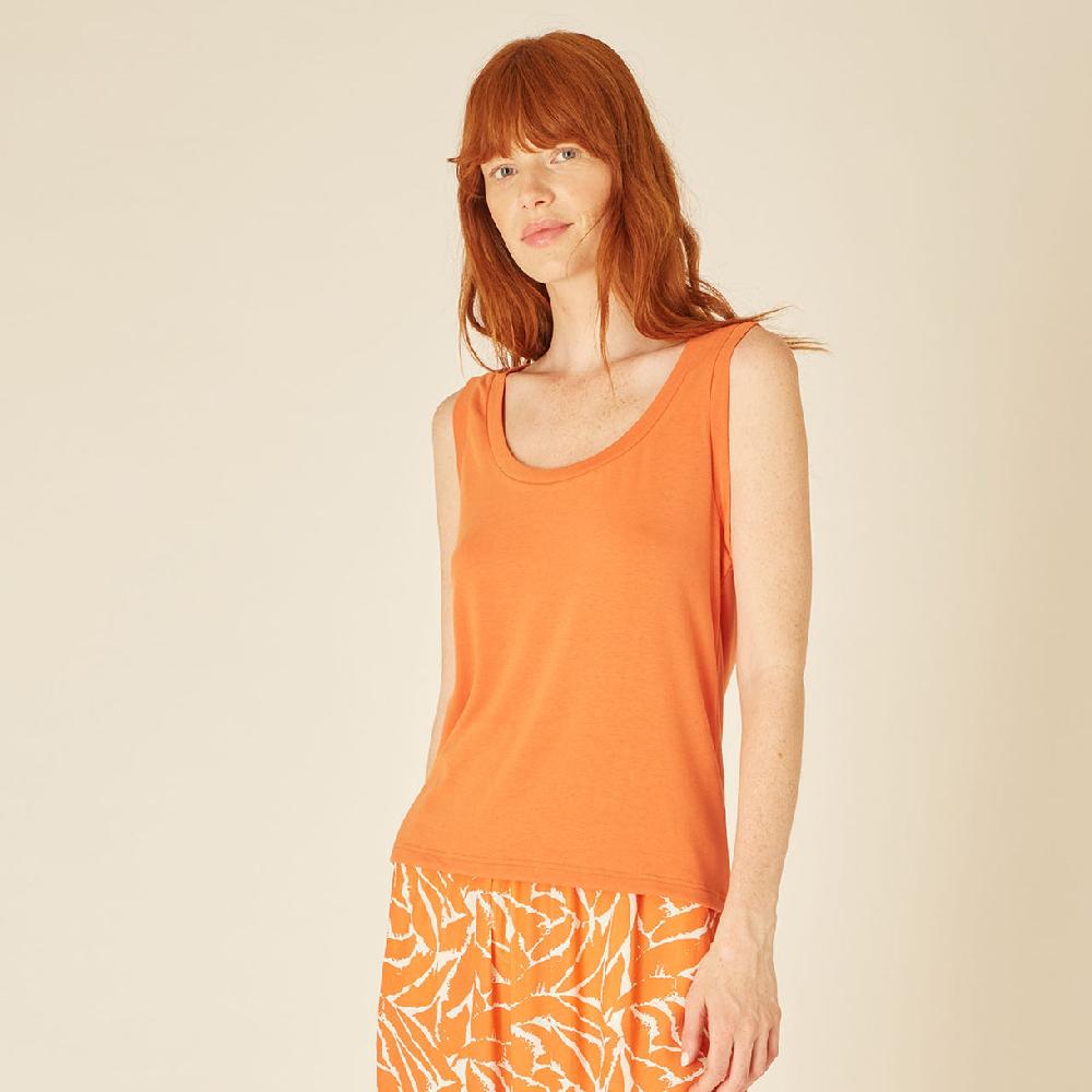 pepaloves KNITTED TANK TOP ORANGE Ofertas especiales