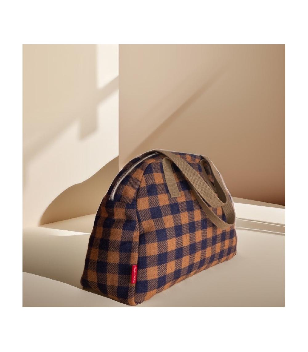 perpetummobile Bolsa viaje de paño de cuadros vichy azul COMPRAR AHORA
