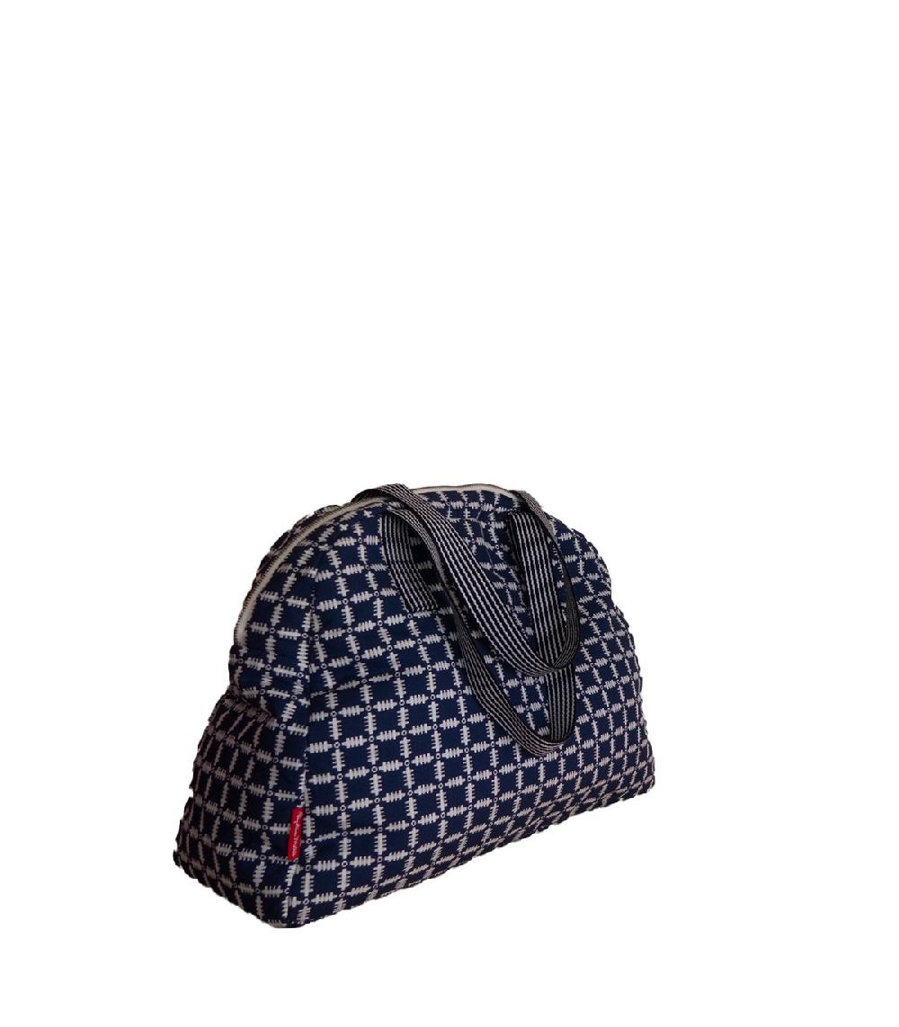 perpetummobile Bolsa de viaje de jacquard geométrico azul oscuro