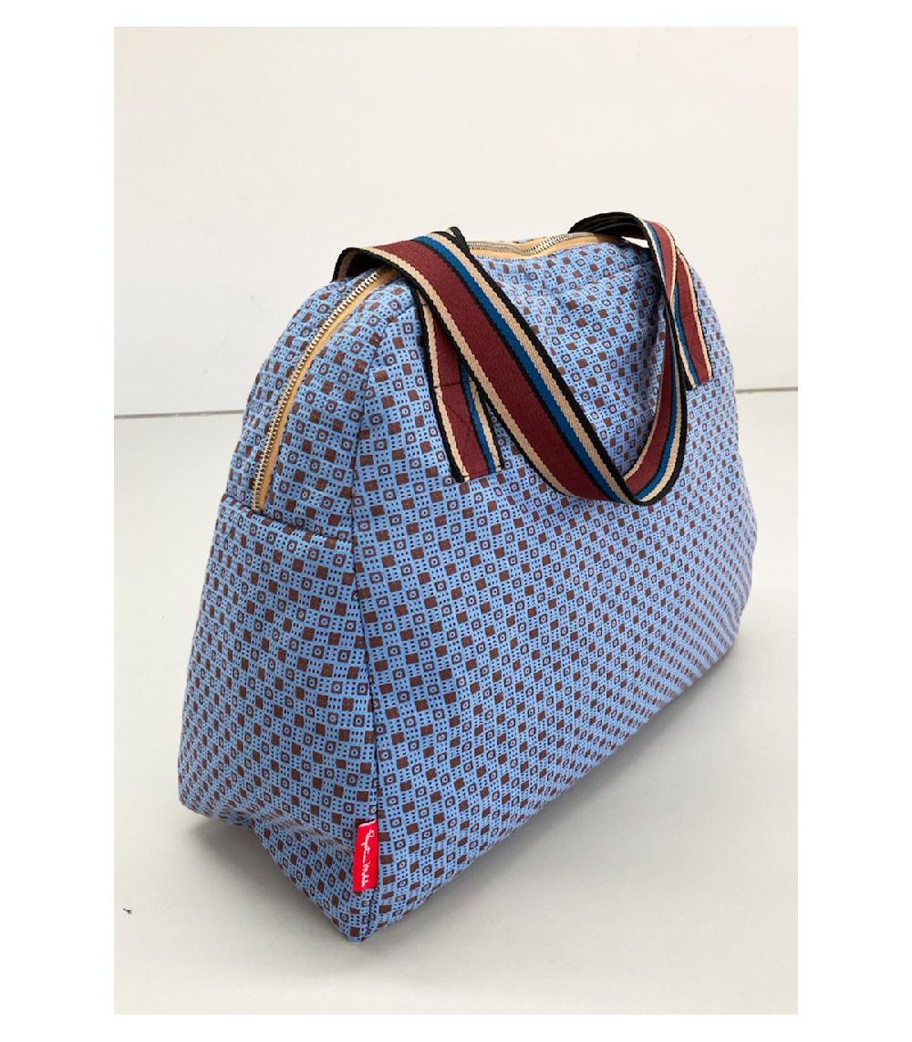 perpetummobile Bolsa de viaje de jacquard geométrico azul Descuentos del mes