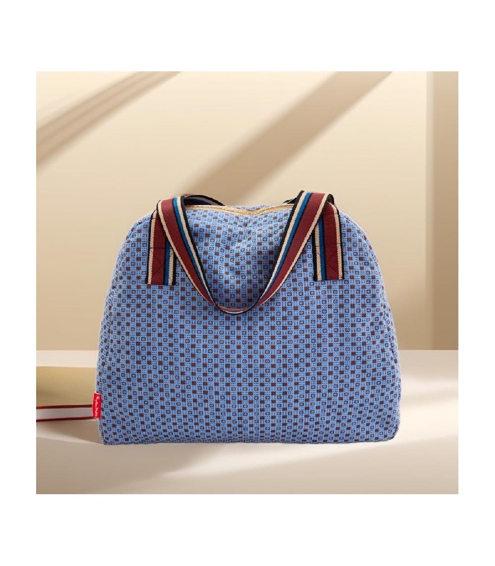 perpetummobile Bolsa de viaje de jacquard geométrico azul Descuentos del mes
