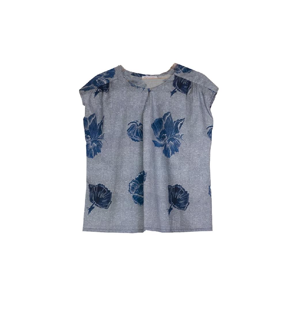 perpetummobile Blusa libanesa flor azul Outlet