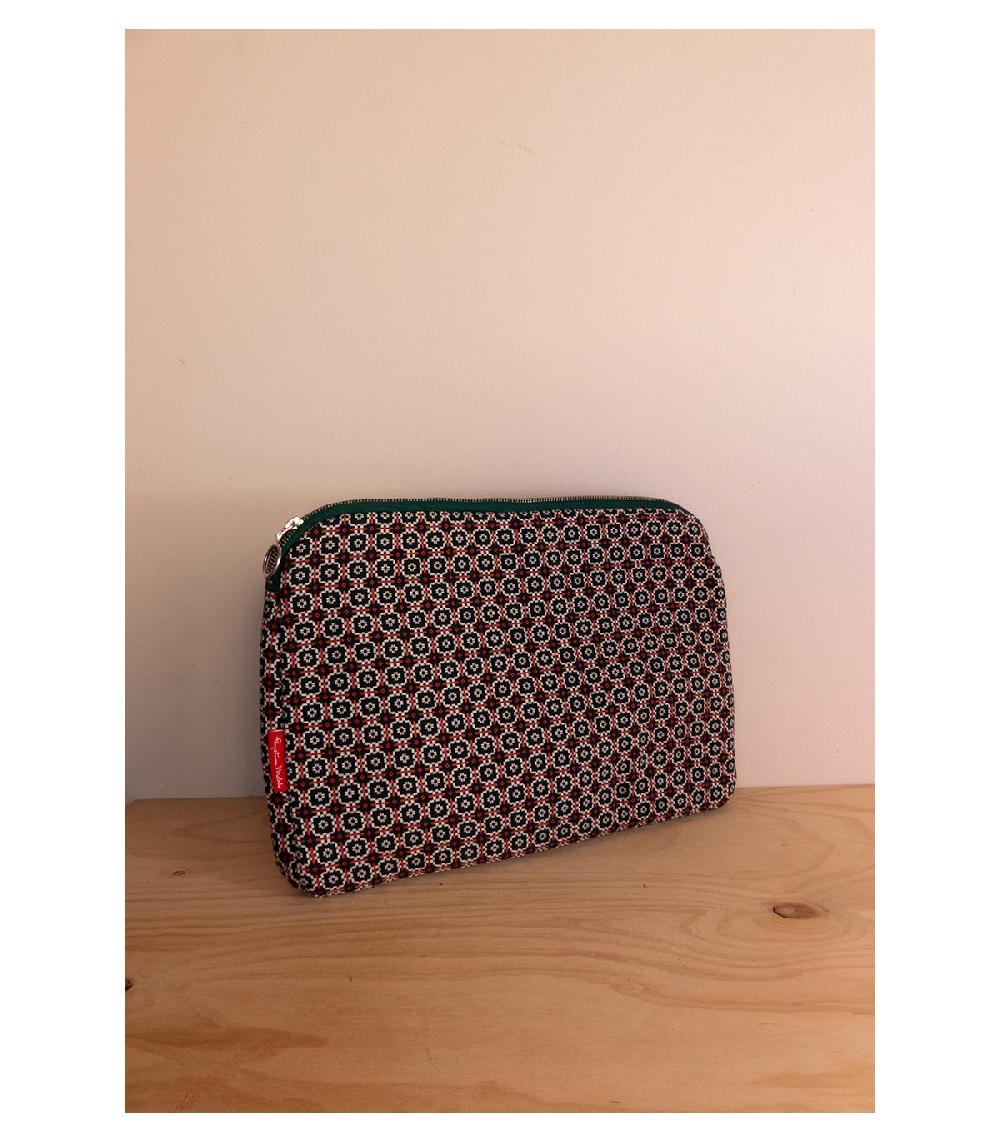 perpetummobile Cartera y funda de ordenador jacquard verde y naranja Envío internacional gratuito
