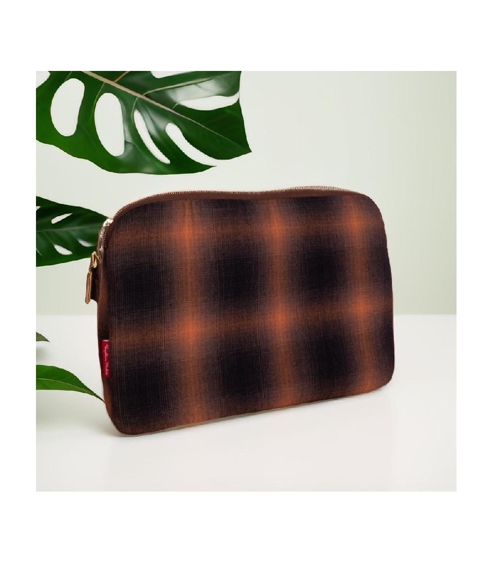 perpetummobile Cartera y funda de ordenador cuadros marrón Tienda de fábrica