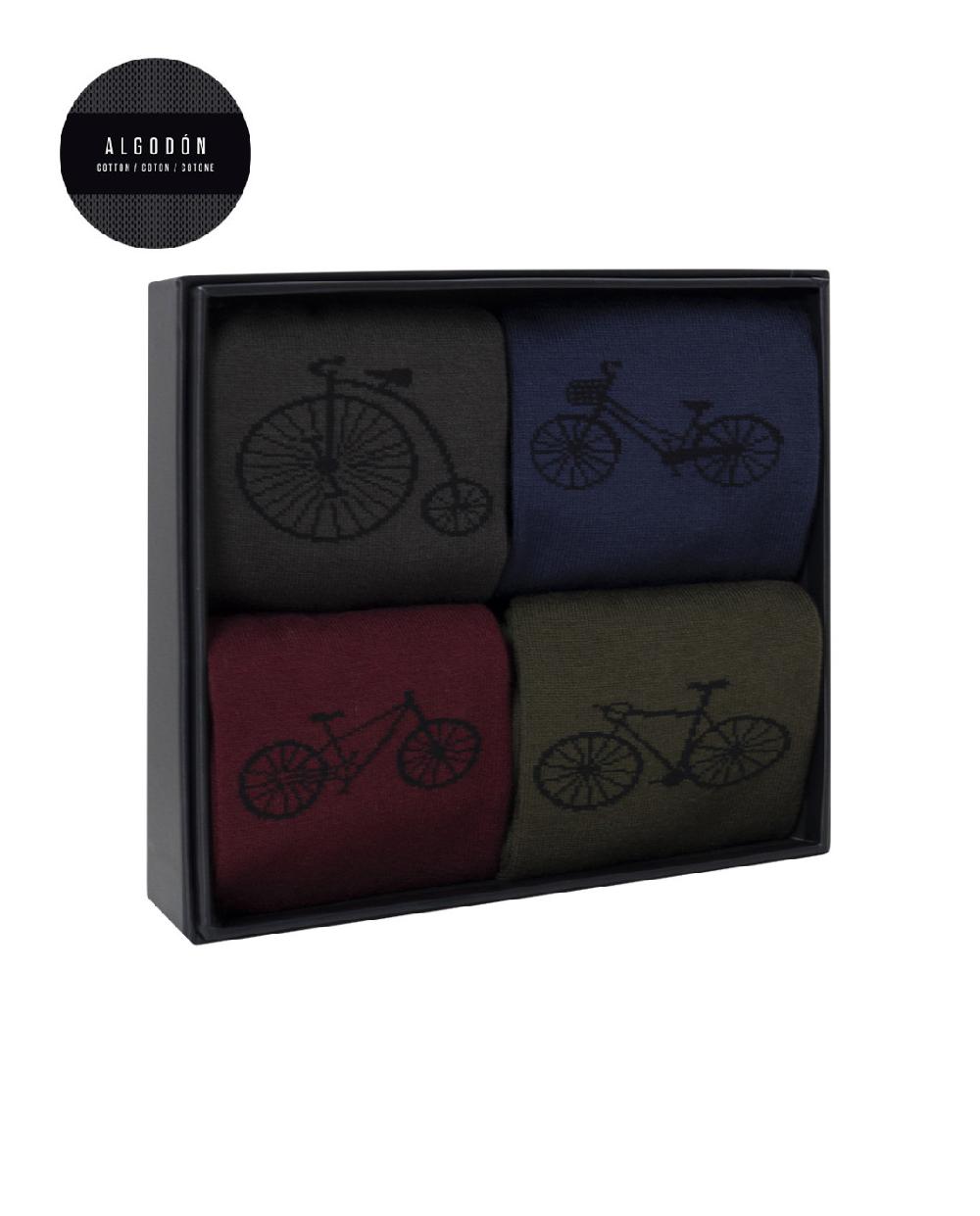 punto blanco Caja de 4 pares de calcetines de algodón - Bicicletas