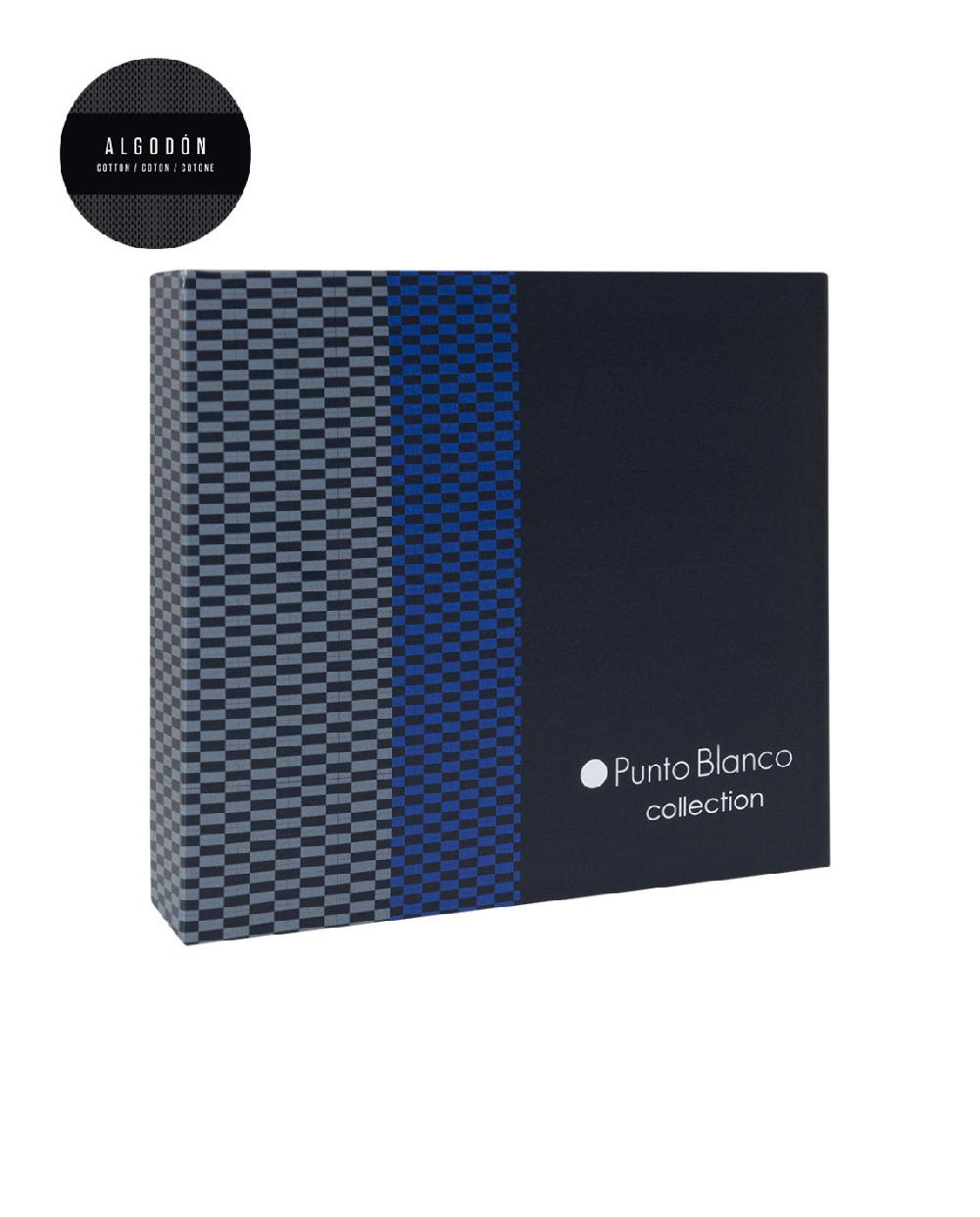 punto blanco Caja de 4 pares de calcetines de algodón - Blue Solo queda un día