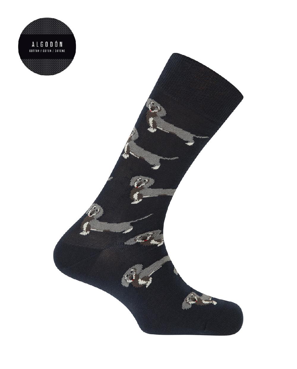 punto blanco Calcetines de algodón - perros Teckel