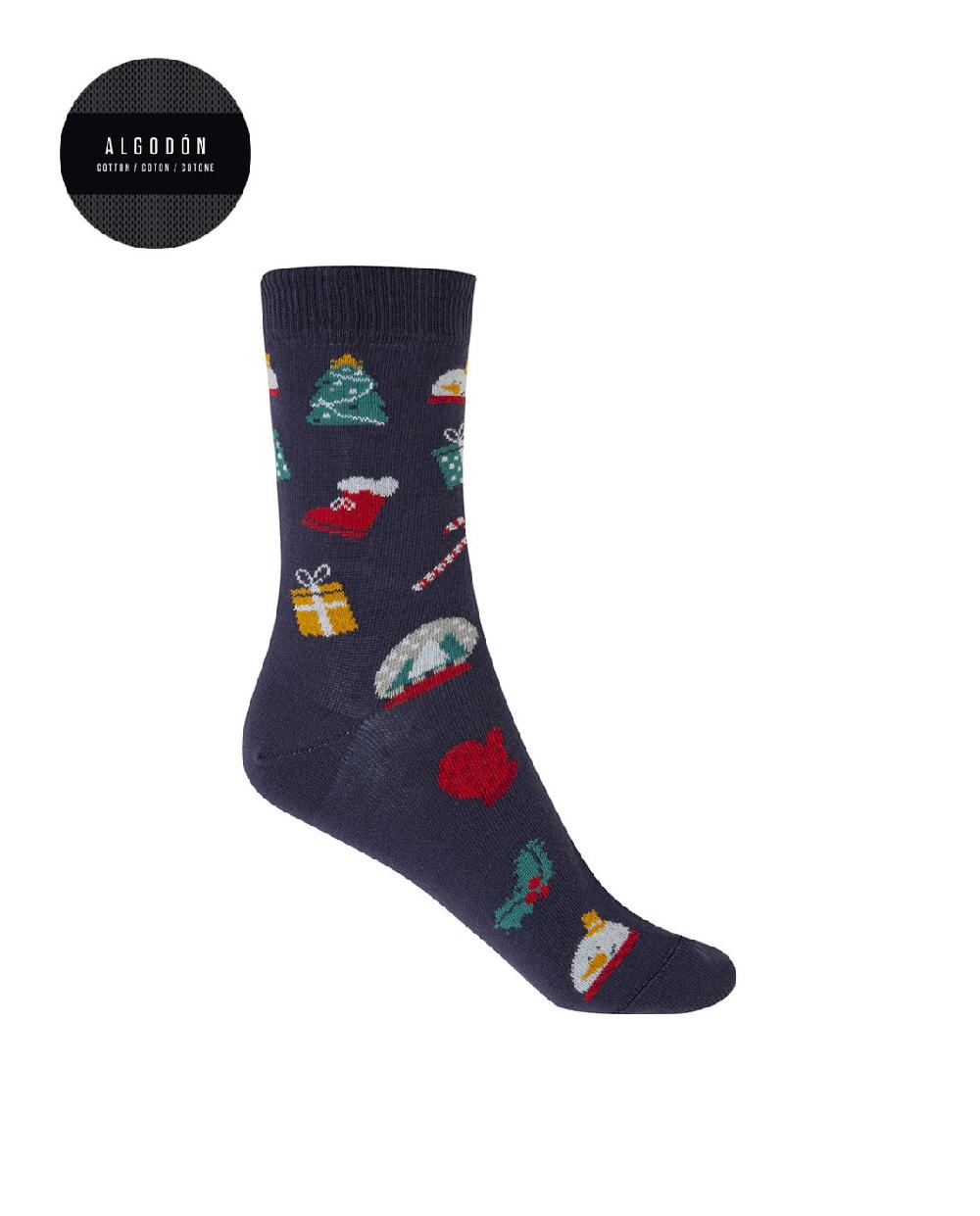 punto blanco Calcetines de algodón - Navidad