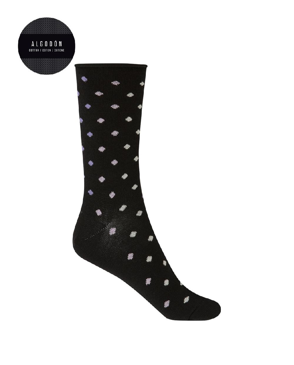 punto blanco Pack de 2 pares de calcetines de algodón-fantasía-puño roulé Oferta especial de fábrica