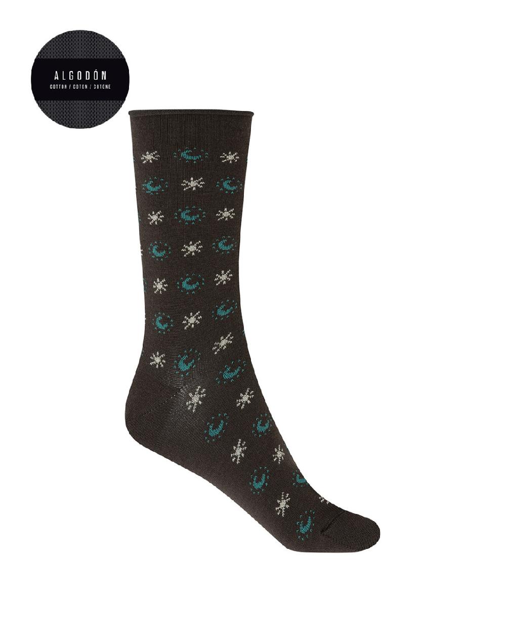 punto blanco Pack de 2 pares de calcetines de algodón-fantasía-puño roulé Liquidación