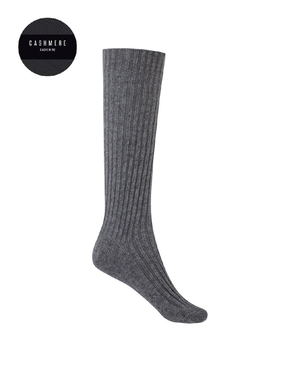 punto blanco Calcetines de cashmere/lana - con canalé