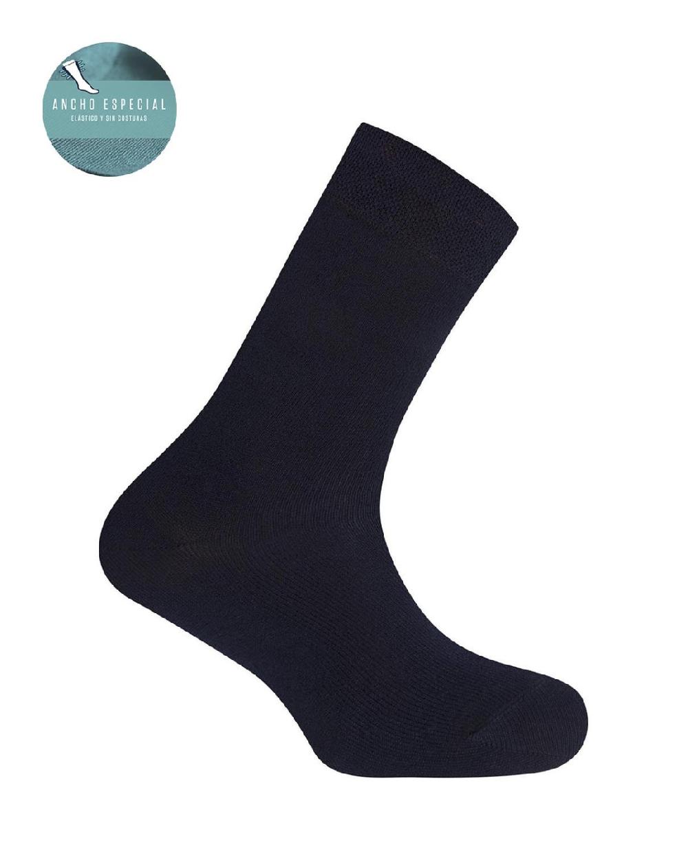 punto blanco Calcetines de algodón lisos - Ancho Especial
