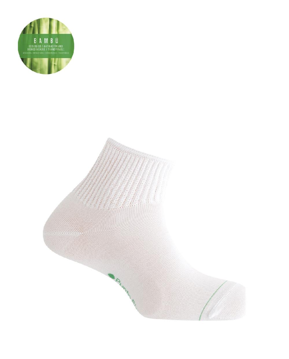 punto blanco Calcetines de bambú y viscosa con puño canalé