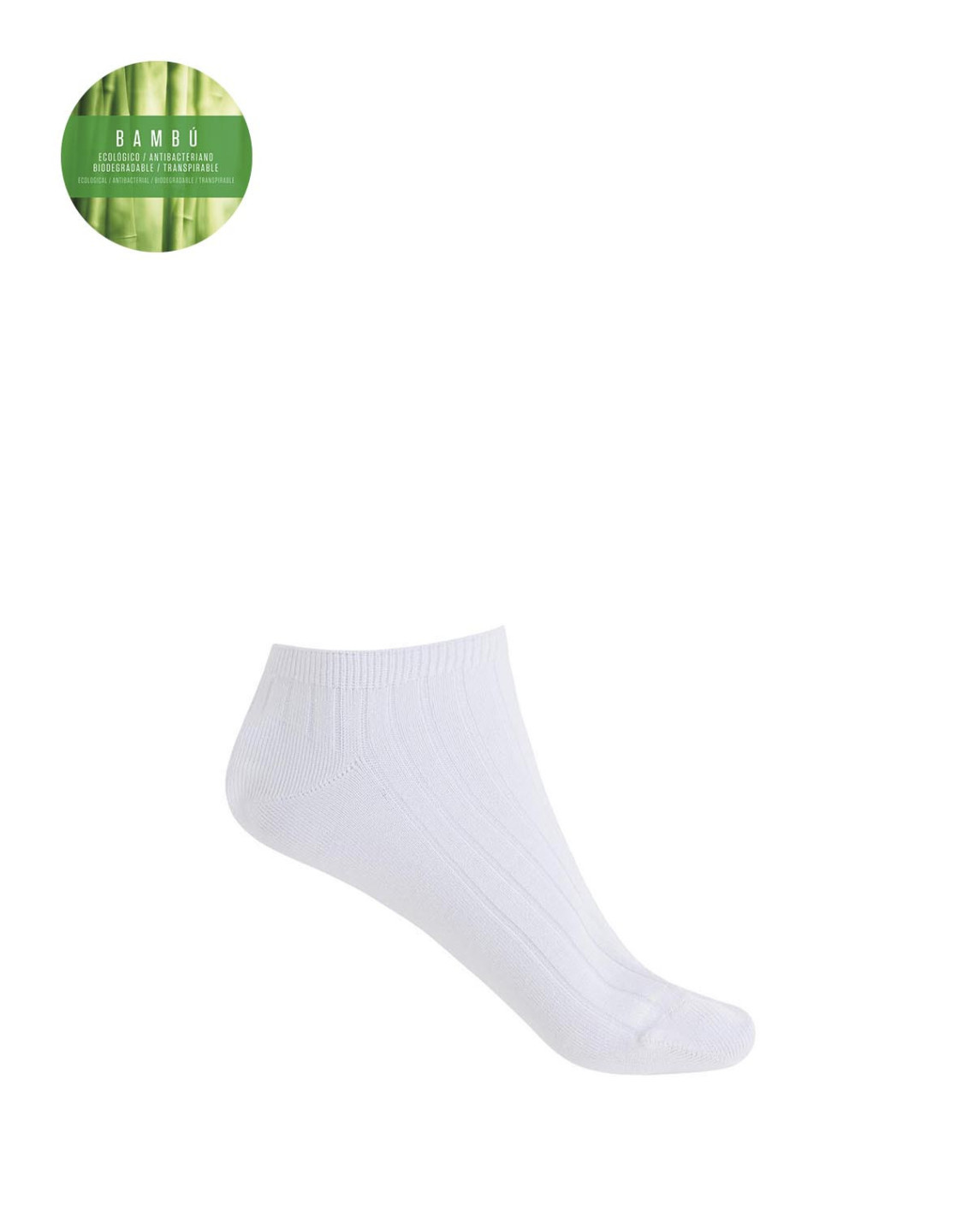 punto blanco Calcetines de bambú de canalé