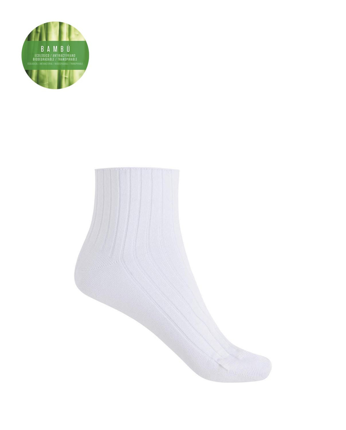punto blanco Calcetines de bambú de canalé - puño no aprieta