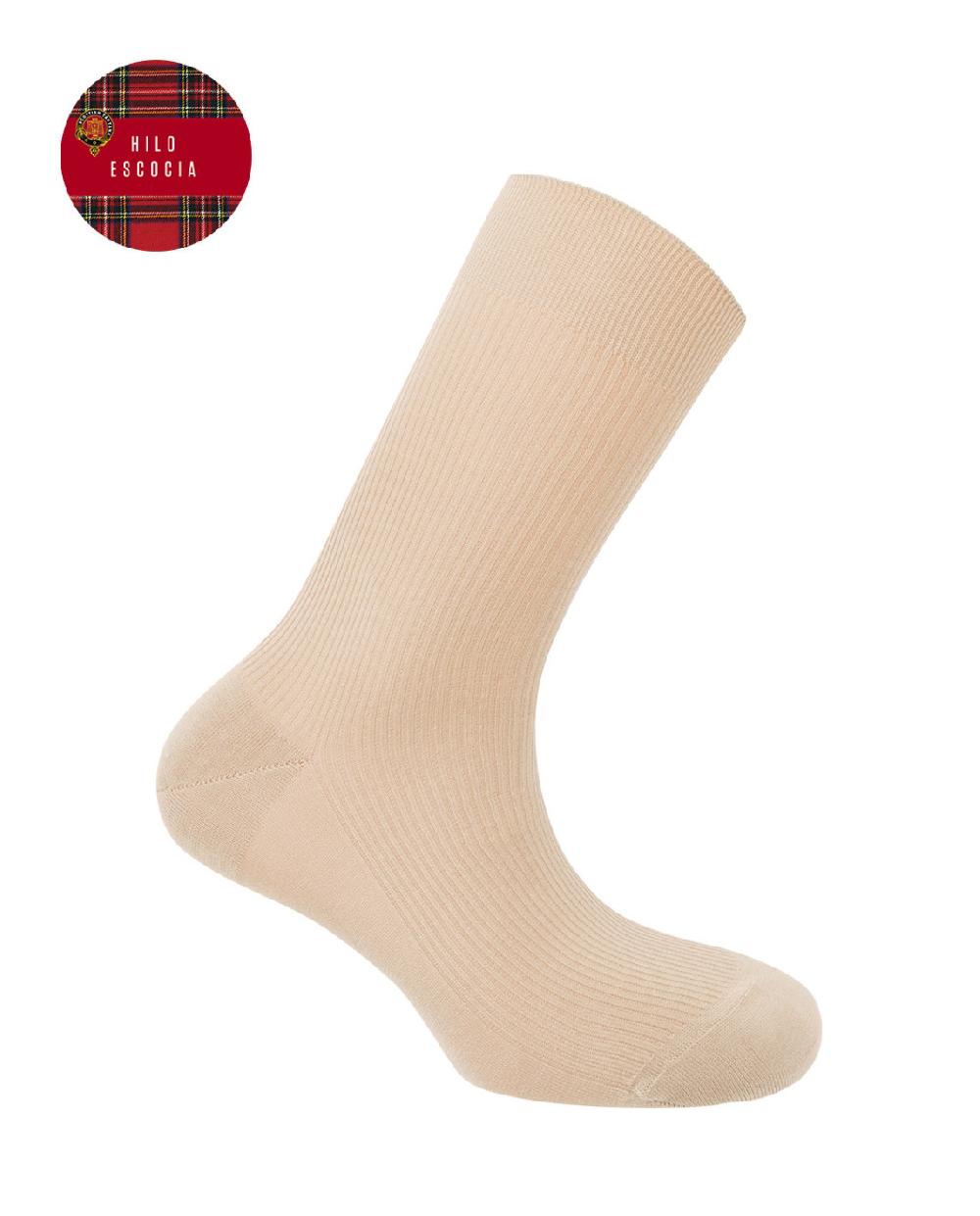 punto blanco Calcetines de Hilo de Escocia de canalé