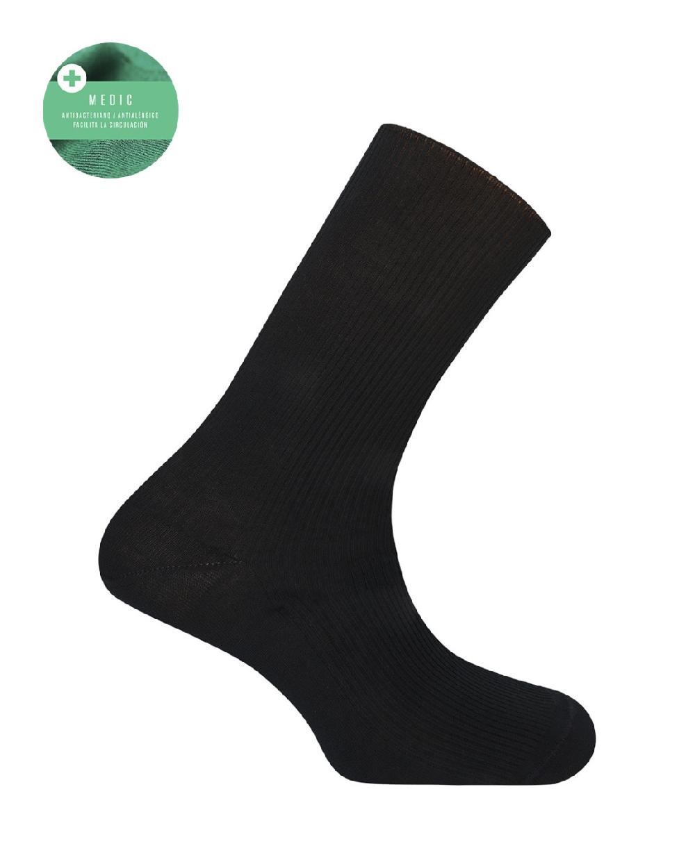 punto blanco Calcetines de algodón mercerizado de canalé - Medic