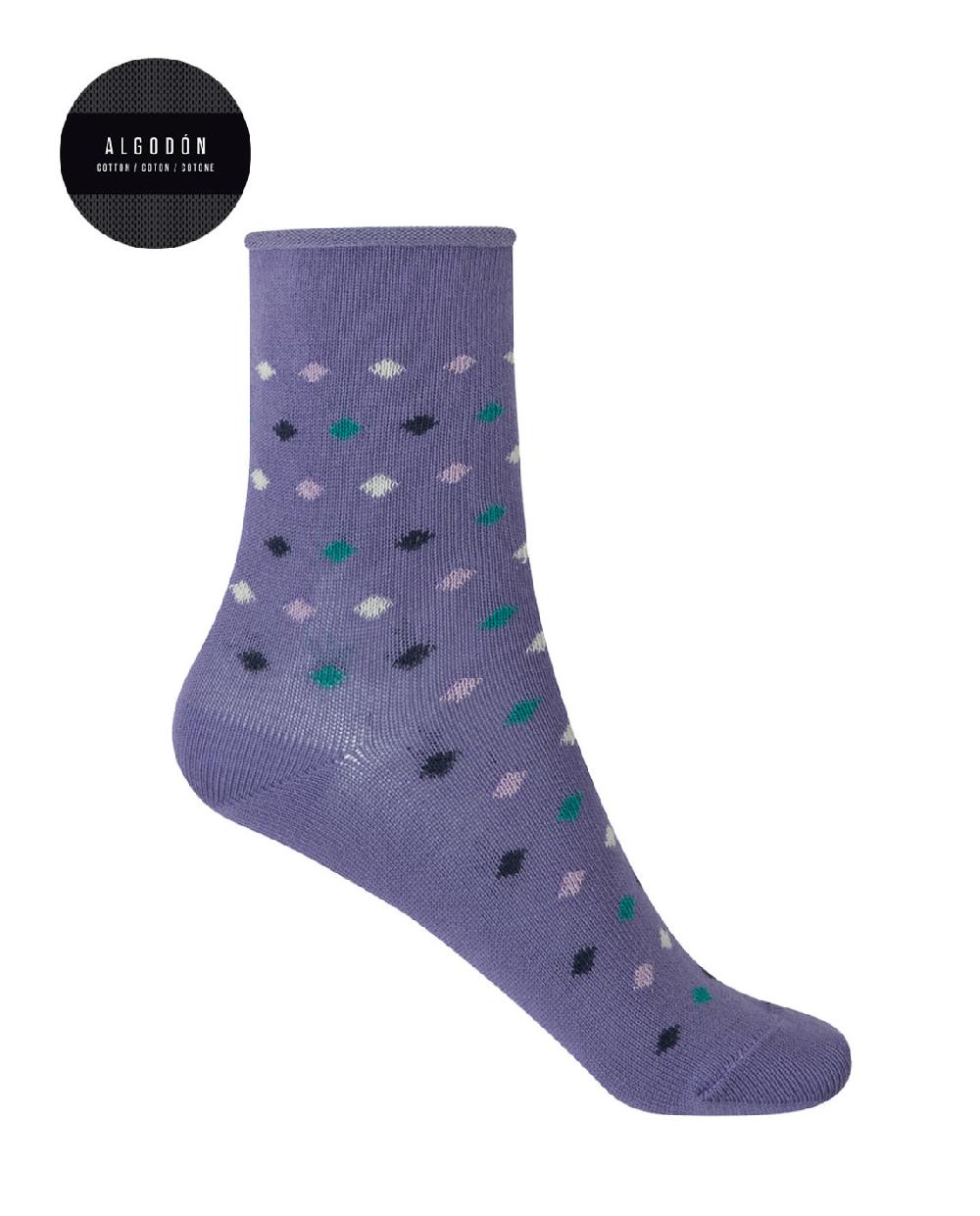 punto blanco Pack de 2 pares de calcetines de algodón-fantasía-puño roulé Precio ultrabajo