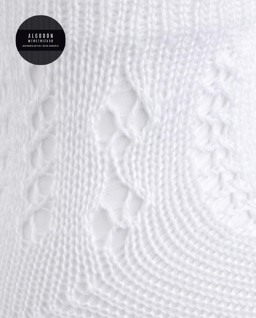 punto blanco Calcetines de algodón mercerizado calados Mejor oferta